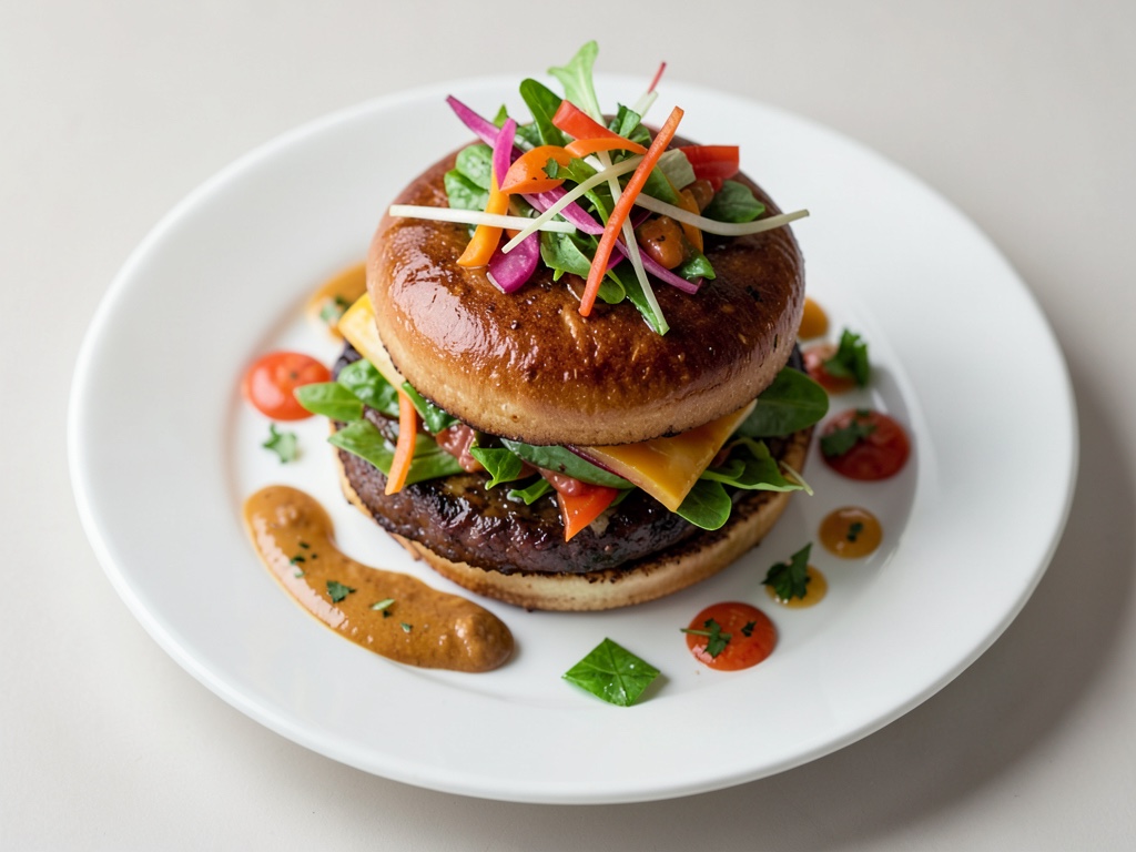 Burger con topping di insalata colorata
