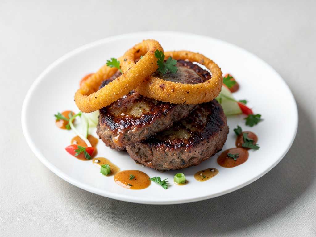 Burger croccanti con anelli di cipolla fatti in casa