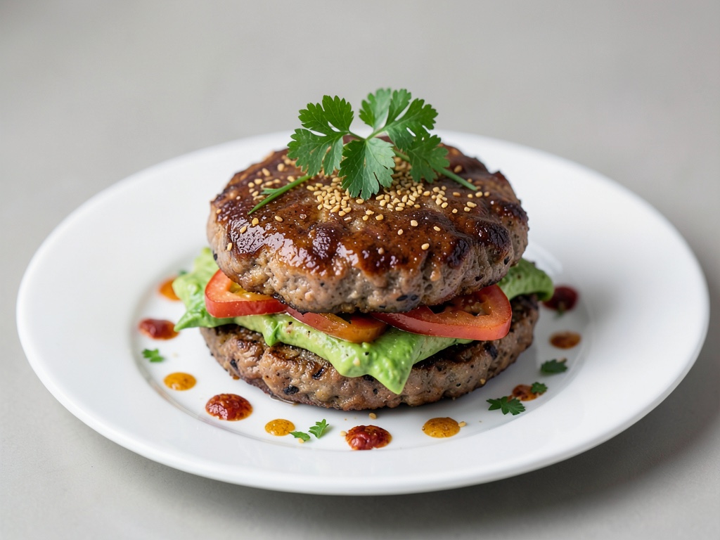 Burger di patty di riso con avocado