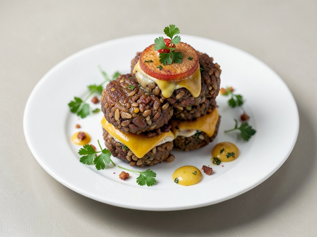 Käsegefüllte Reis-Burger