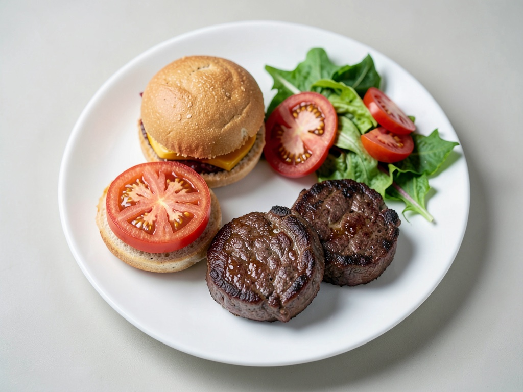 Hamburger allo struzzo con insalata fresca