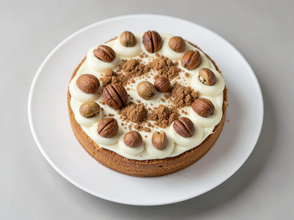 Torta alla crema al burro con gherigli di noci