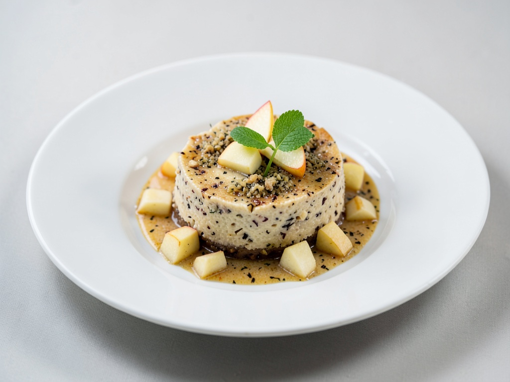 Buttermilch-Leinsamen-Pudding mit Apfelwürfeln