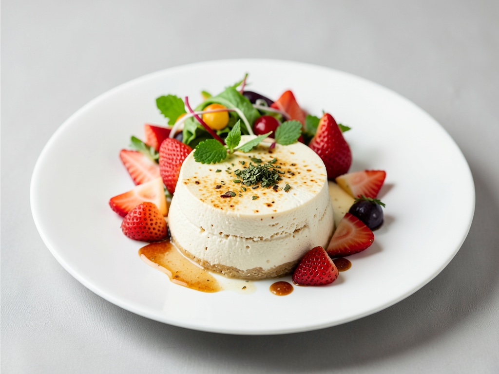 Buttermilch-Mousse mit frischem Obstsalat