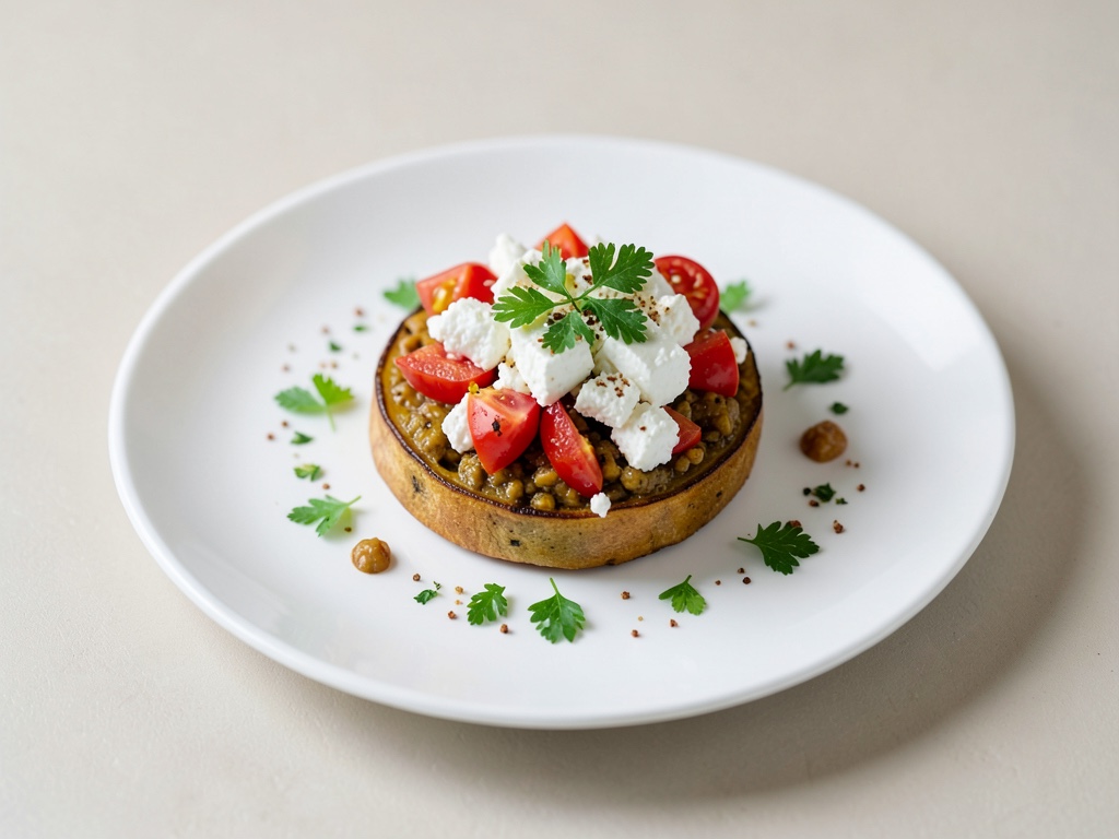 Butternut-Kürbis gefüllt mit Feta und Tomaten