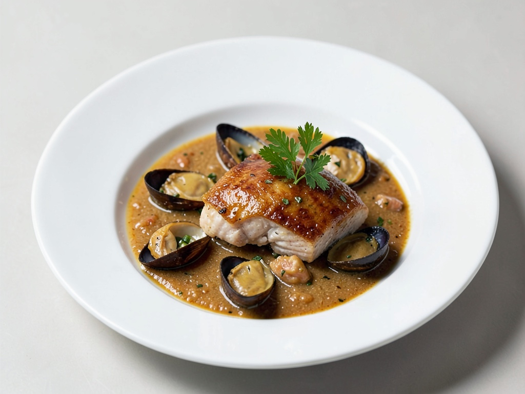 Zuppa di pesce al peperoncino e aglio con cozze