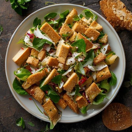 Insalata Caesar croccante con crostini fatti in casa