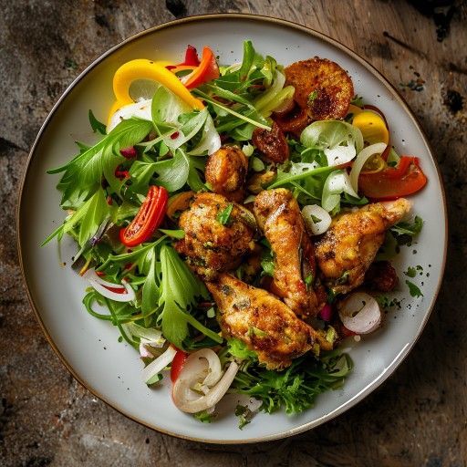 Pollo Cajun con insalata fresca