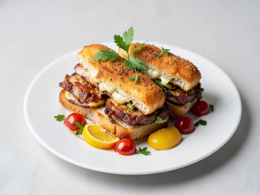 Sandwich croccanti di calamaro con arancia