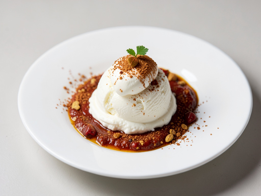 Gelato al Camembert cremoso con peperoncino e cannella