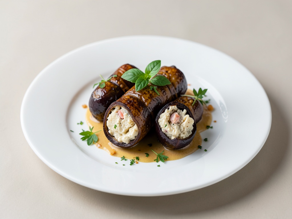 Rotolini di melanzane farciti con crema di tofu