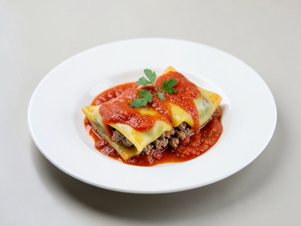 Cannelloni mit Fleischfüllung und Tomatensoße