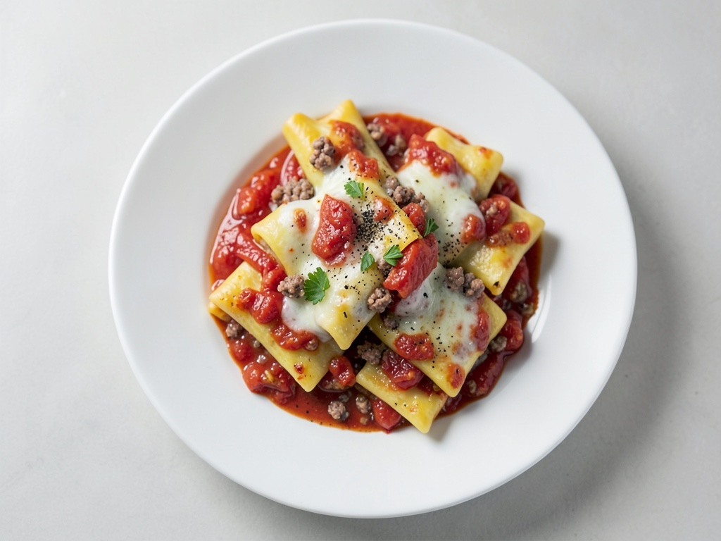 Cannelloni farcis classiques à la croûte de fromage