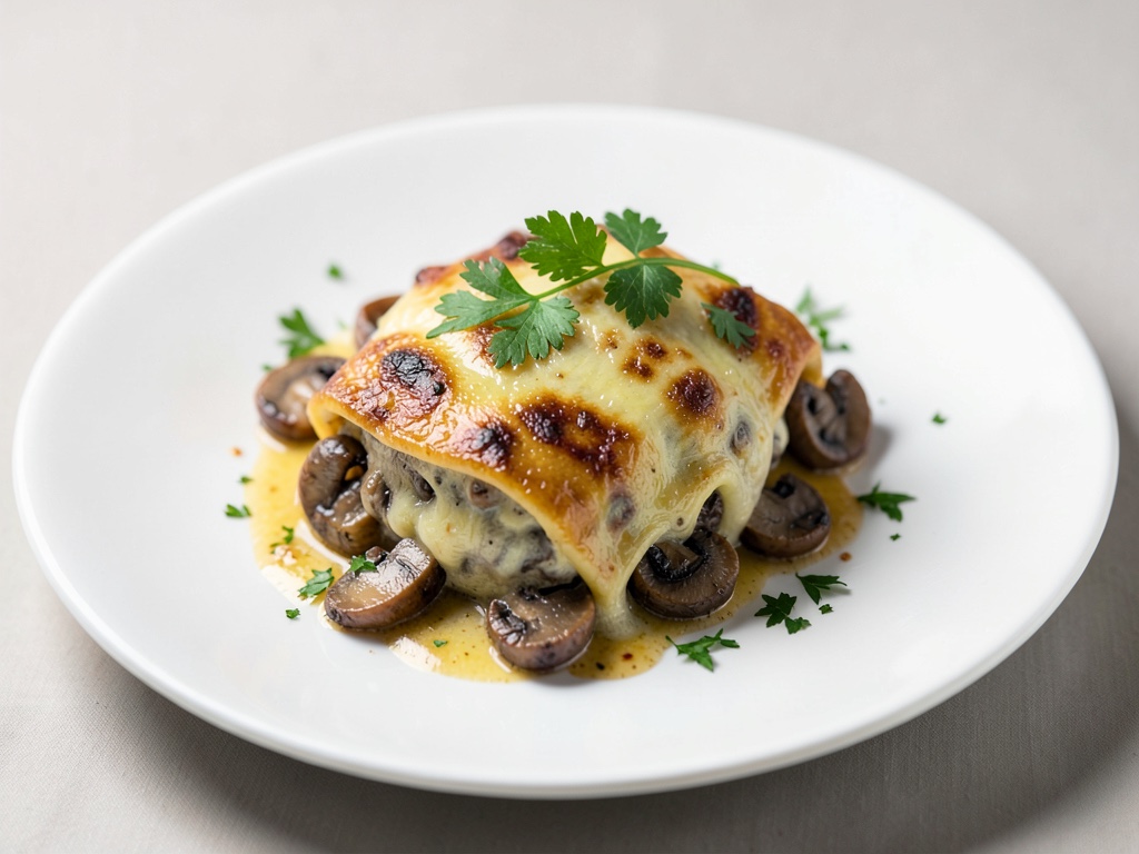 Cannelloni ai funghi con ripieno al formaggio