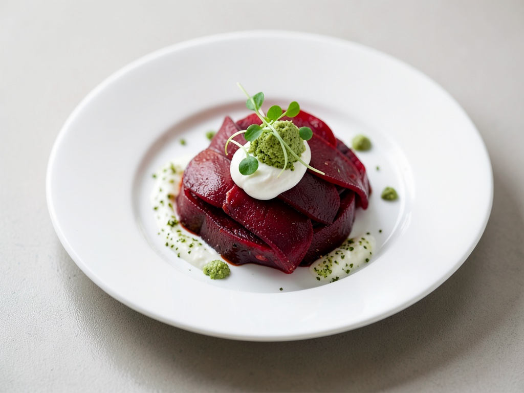 Carpaccio di barbabietola rossa con crema al wasabi