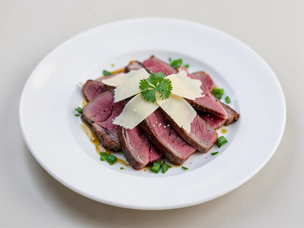 Carpaccio de filet de bœuf tendre au parmesan