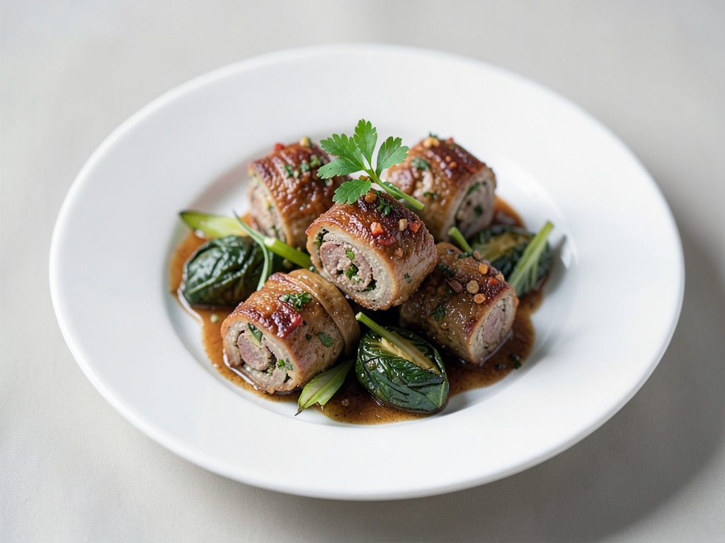 Rotelle di carne speziate con verdure stufate