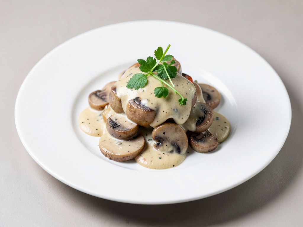 Salsa cremosa ai funghi champignon e aglio orsino