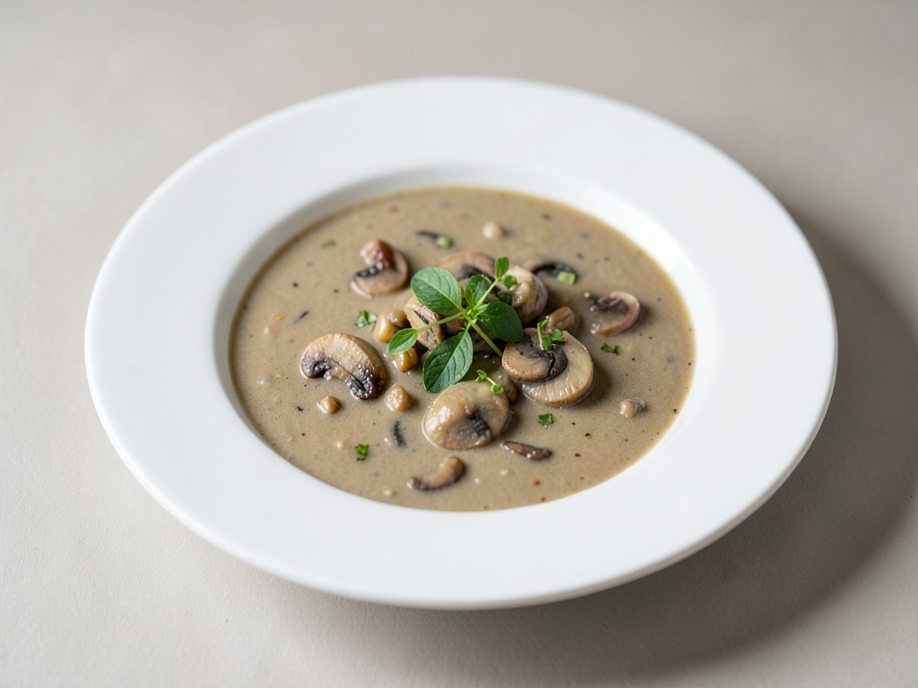 Zuppa vellutata di funghi champignon