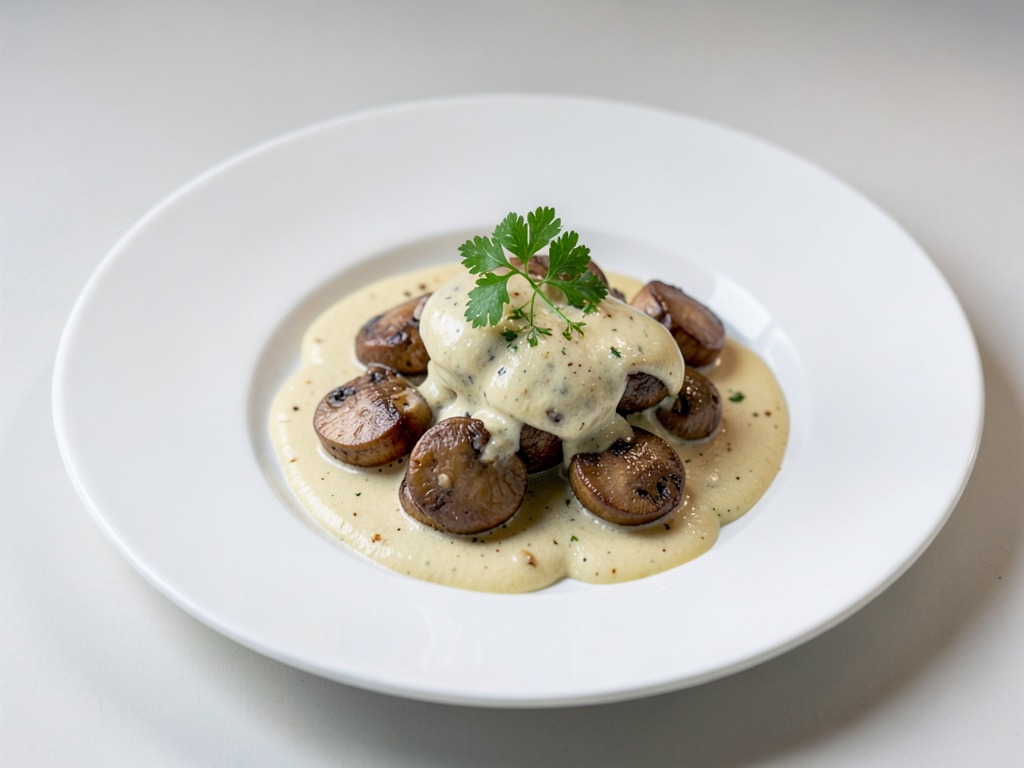 Funghi champignon in salsa di panna