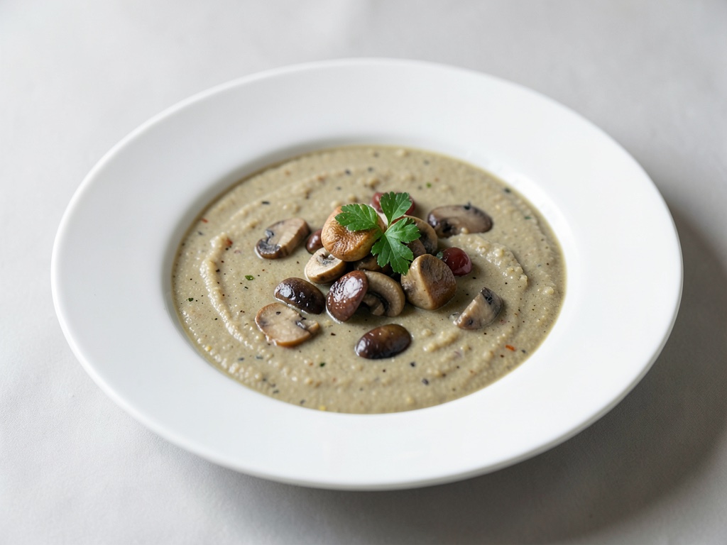 Zuppa di funghi cremosa senza ingredienti animali