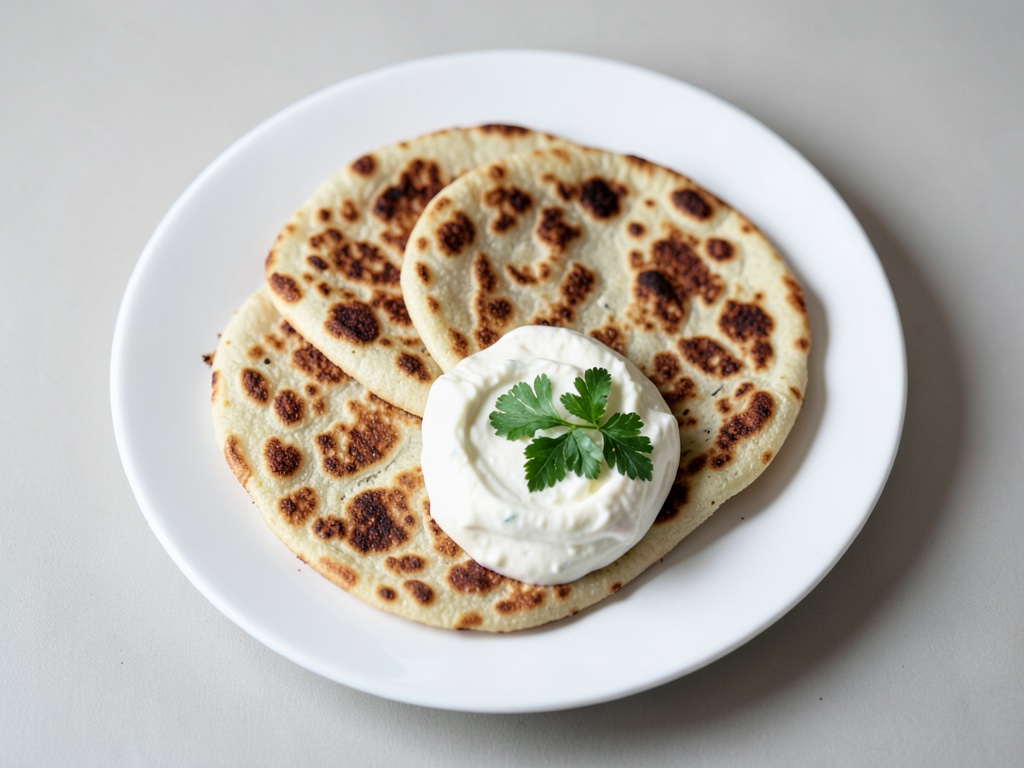 Chapatis freschi con yogurt dip