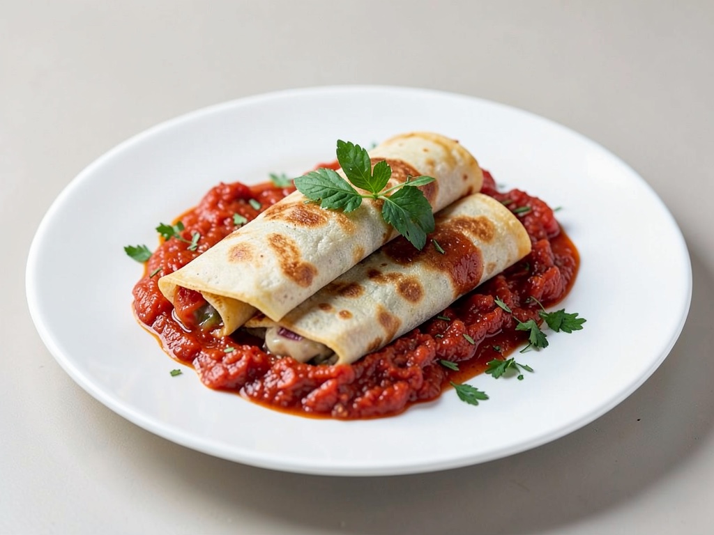 Wraps de Cheddar con Dip de Tomate