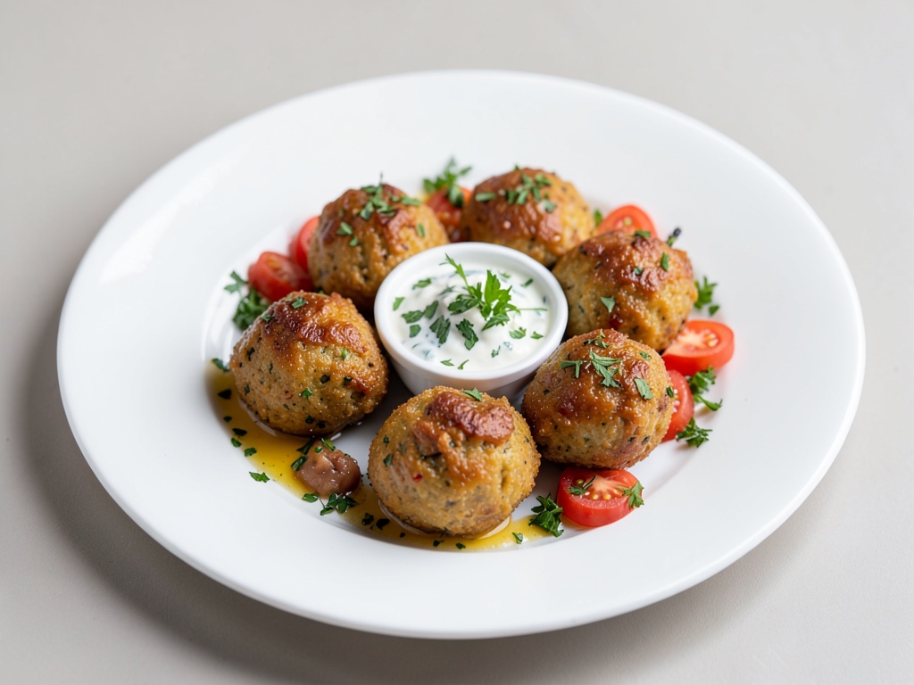 Bombas de queso con salsa fresca de tomate y hierbas