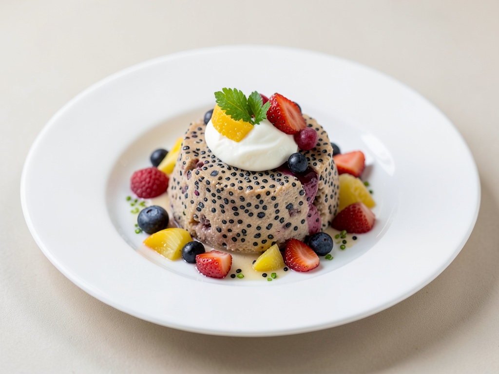 Chia-Mohn-Pudding mit Obst und Joghurt