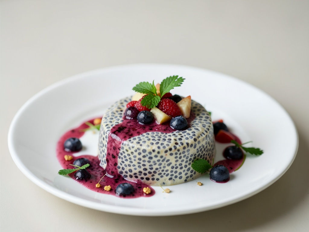 Chia-Pudding mit Beeren-Smoothie