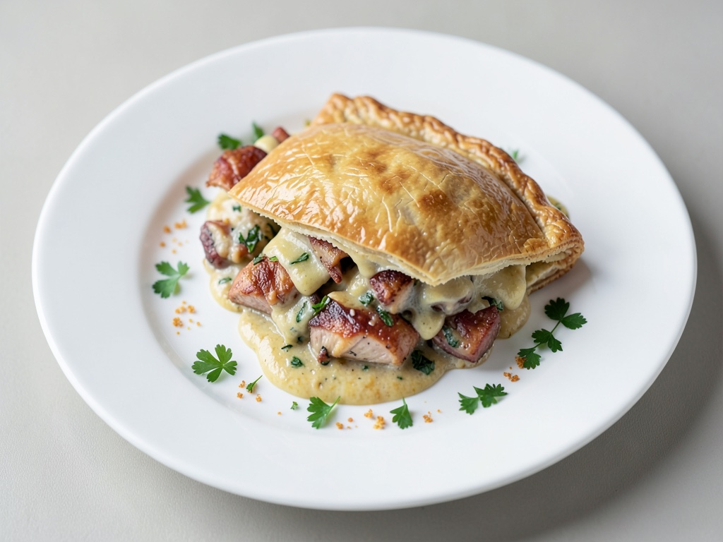 Tarte au poulet avec pâte feuilletée