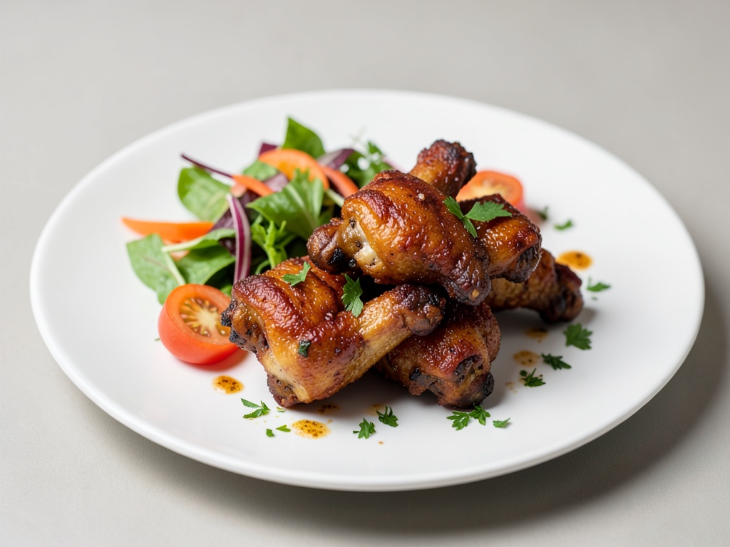 Ala di pollo croccante con insalata di verdure fresche