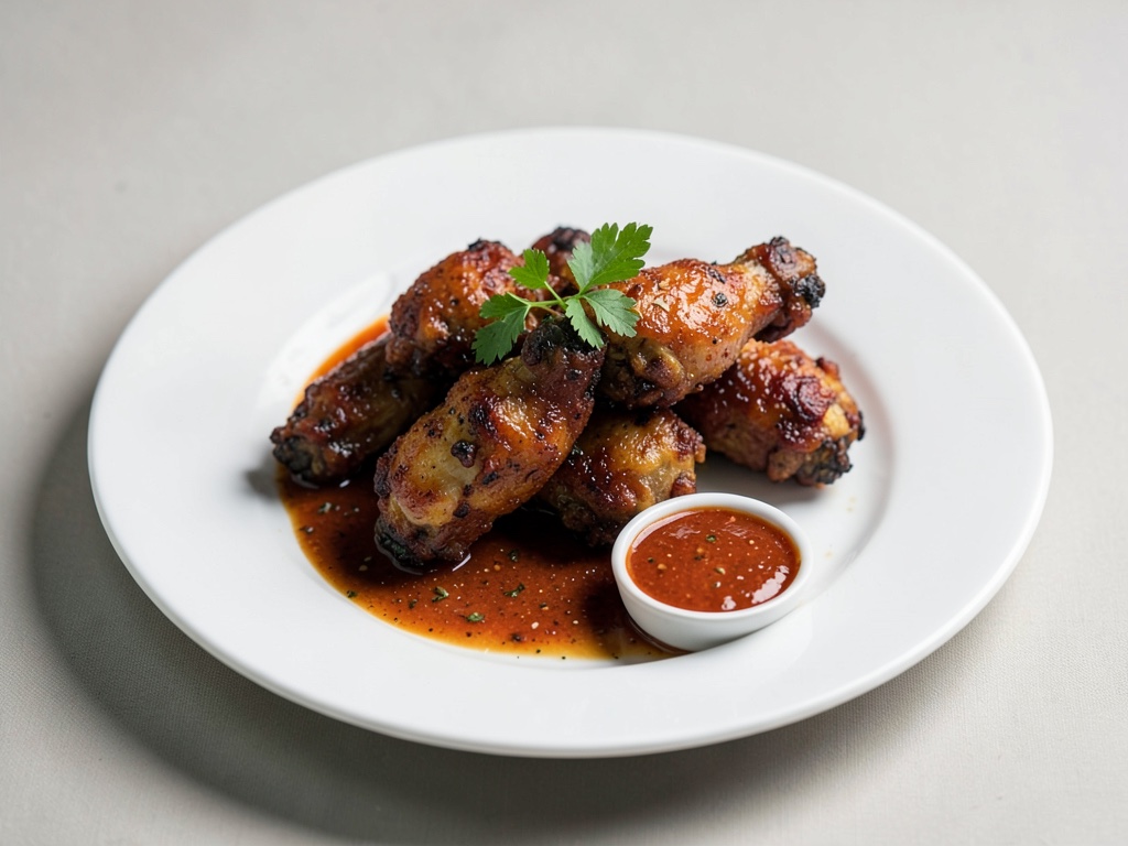 Alitas de pollo crujientes con salsa de inmersión especiada