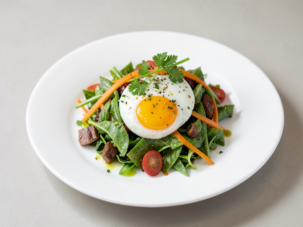 Insalata fresca di cicoria e mandarino con uovo