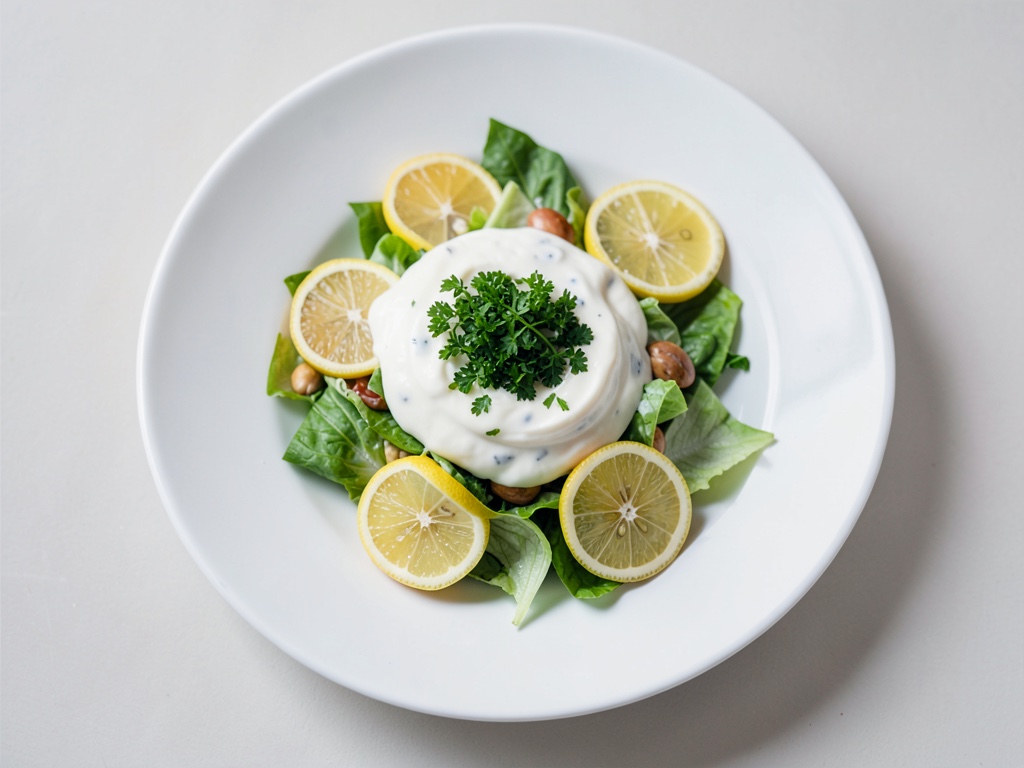 Salade de chicorée fraîche avec vinaigrette crémeuse au yaourt