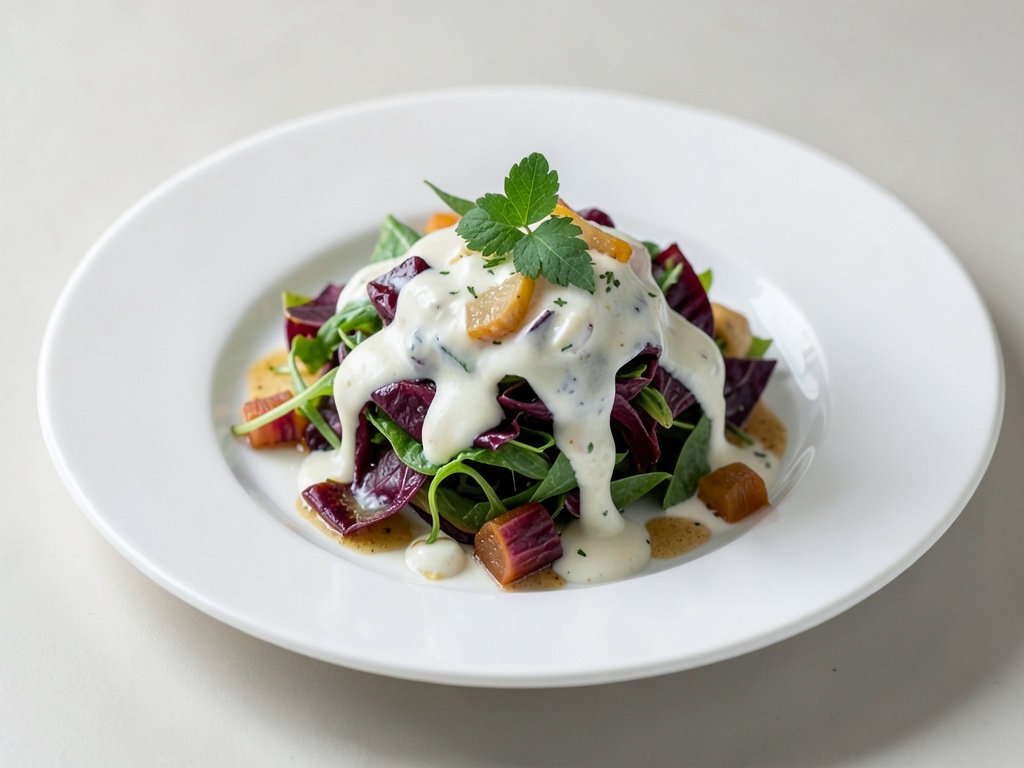 Insalata di cicoria con dressing allo yogurt