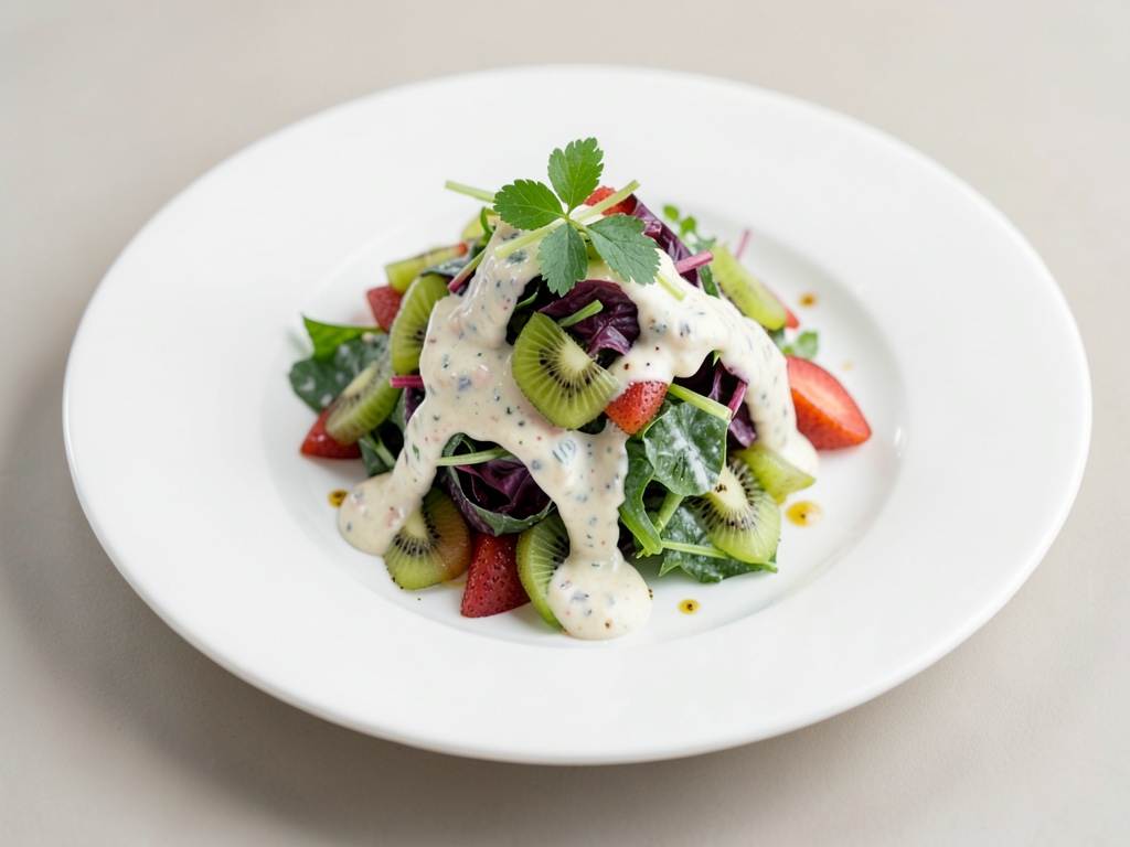 Frischer Chicorée-Salat mit Kiwi und cremigem Cocktail-Dressing