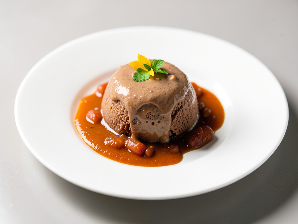 Cremiges Chili-Schoko-Eis mit Orangenkompott