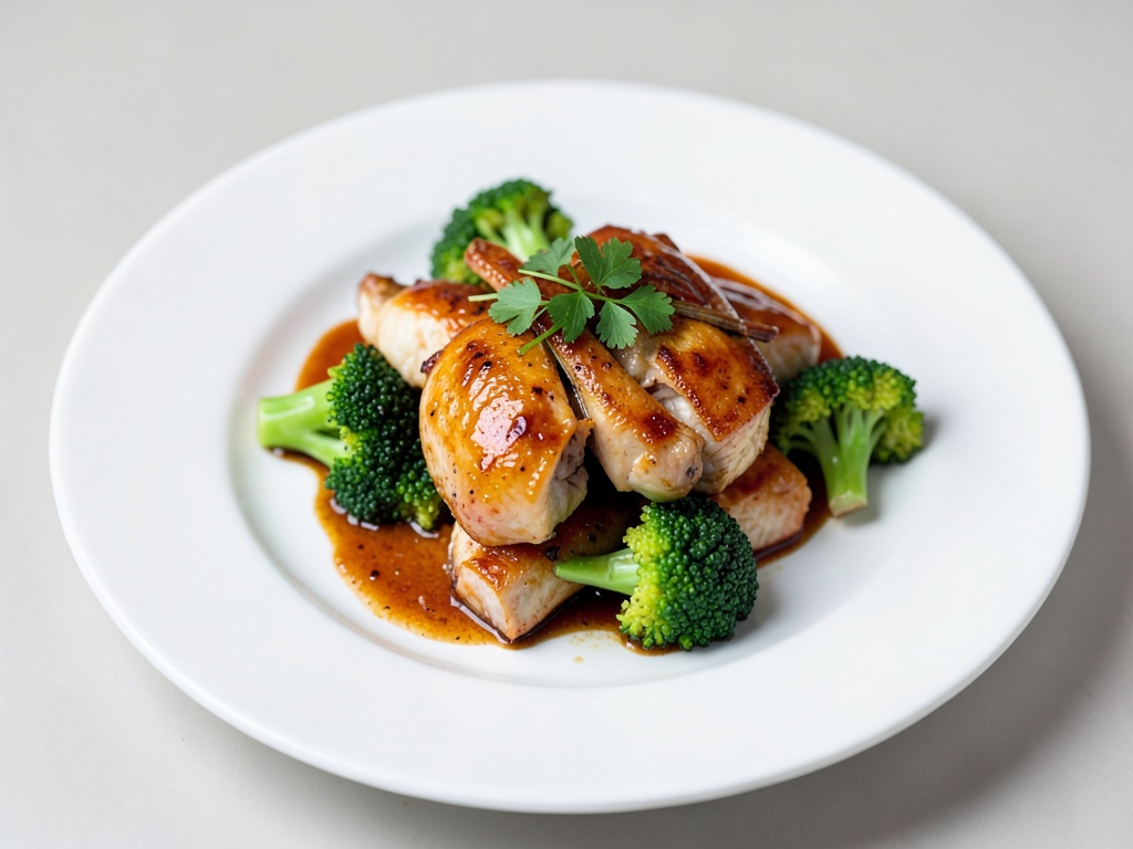 Chinesische Pfannengerichte mit Hähnchen und Brokkoli
