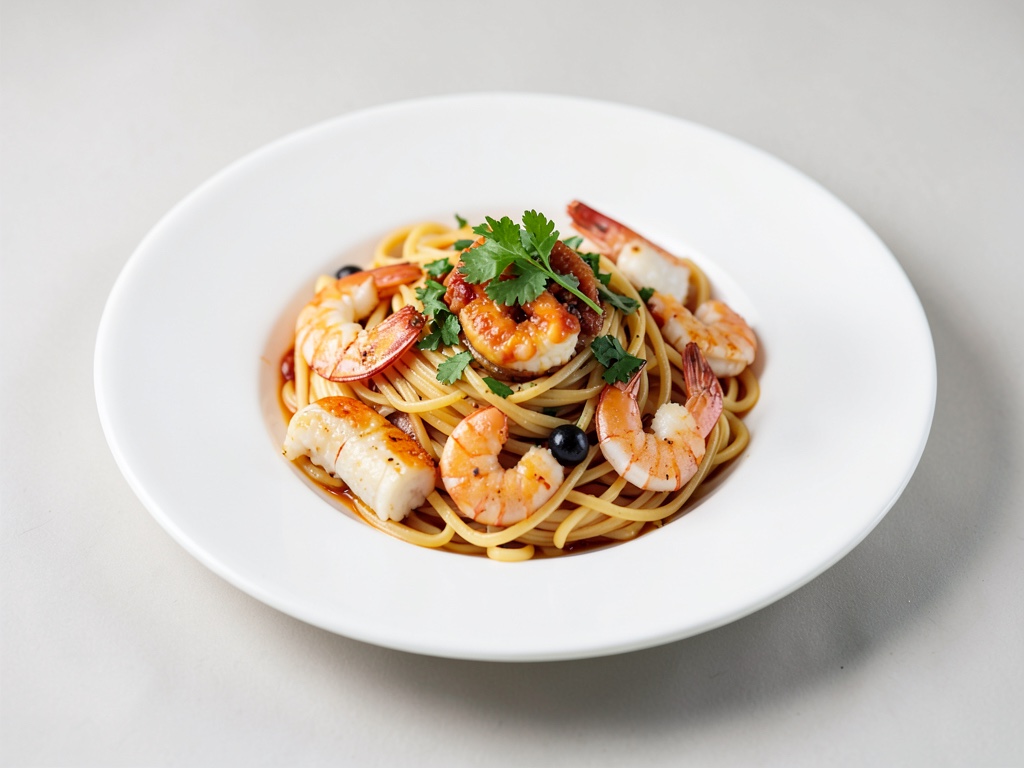 Noodles cinesi con gamberi e verdure