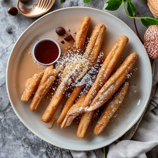 Churros croccanti con dip al cioccolato