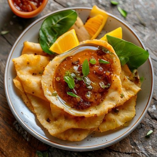 Papadam con chutney di datteri di Tamarindo
