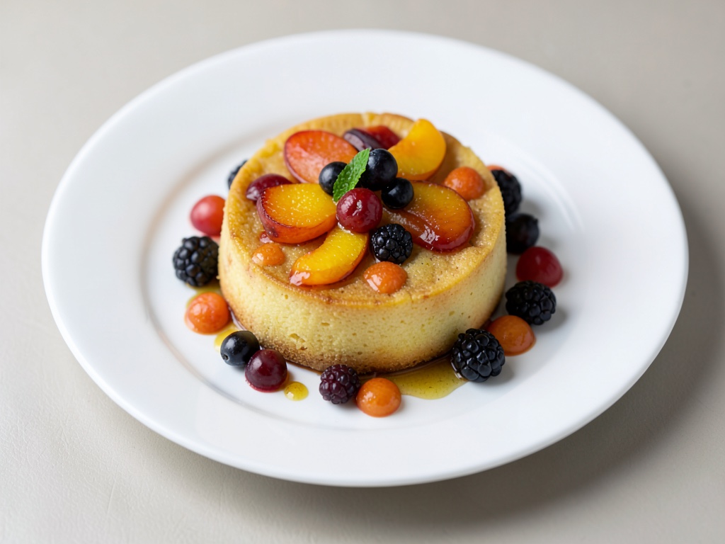 Clafoutis con albicocche, pesche e ribes