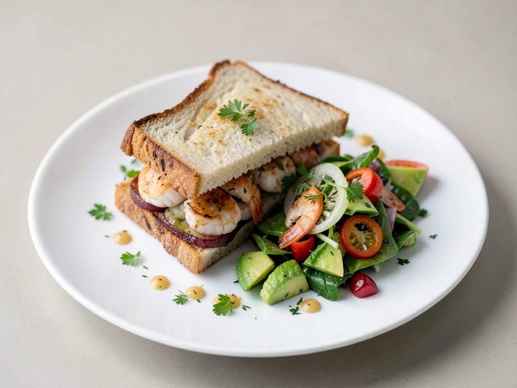Club Sandwich con Insalata di Frutti di Mare e Avocado