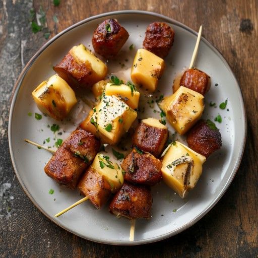 Kleine Würstchen-Spieße mit Käse