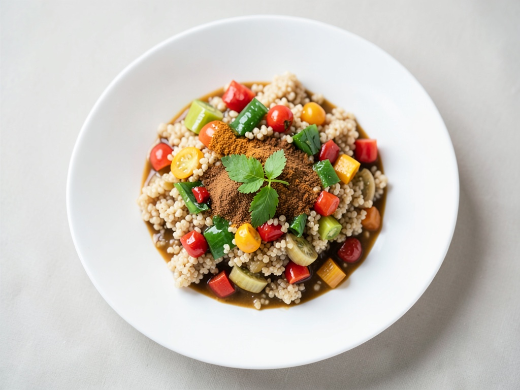 Piatto colorato di couscous e verdure
