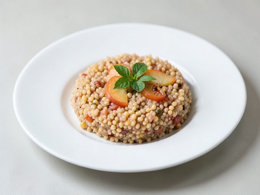 Porridge di couscous alle pesche