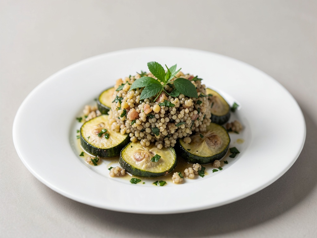 Farce de couscous aux herbes pour fleurs de courgette