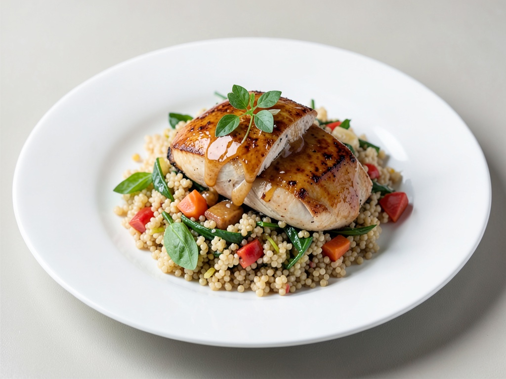 Pollo al miele con insalata di couscous