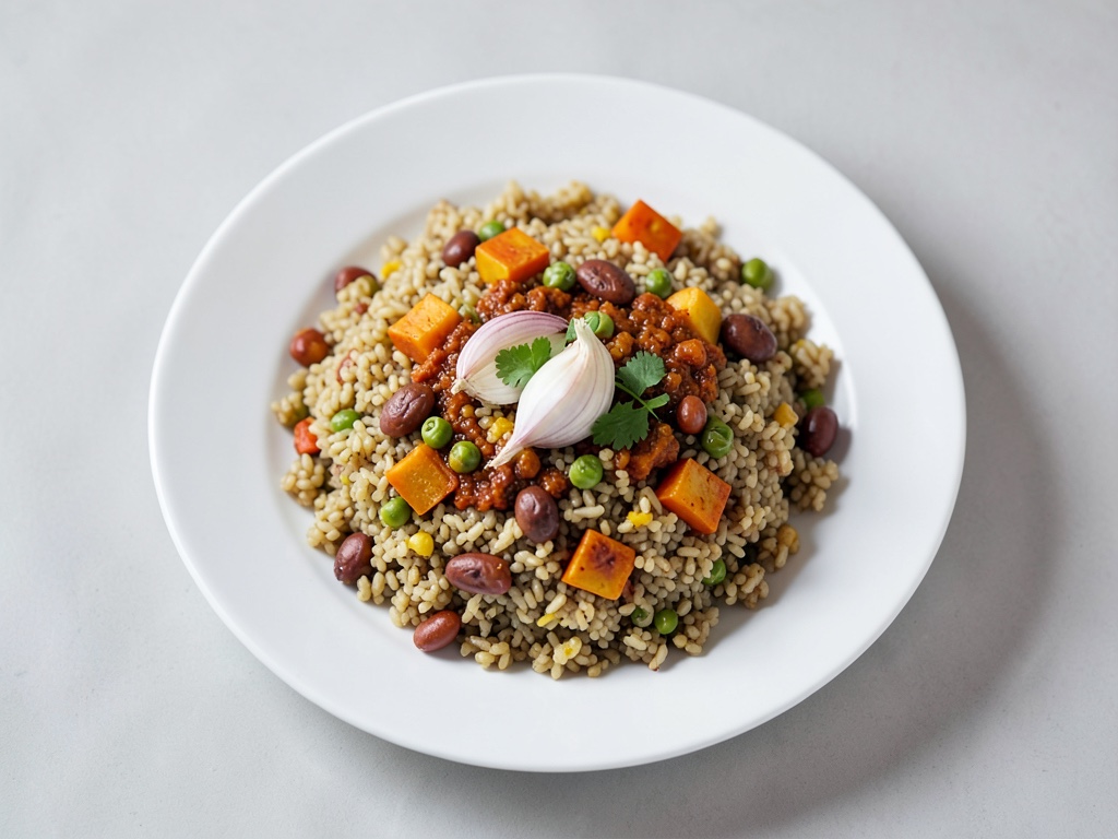 Couscous con lenticchie e carote al harissa